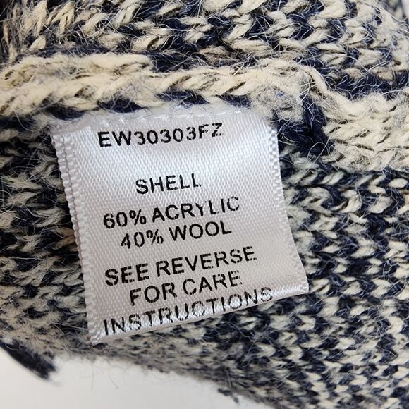 En Ceme Fringe Cardigan Poncho Sweater Size M Relaxed Fit Blue Long Sleeve Boho - Picture 16 of 16